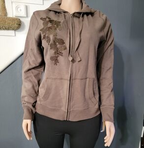 Sonoma Brown Embroidered Women's Hoodie